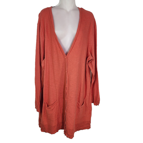 Torrid Cardigan Sweater Womens 3X V Neck Slub Knit Lightweight Button Longline - Picture 1 of 10